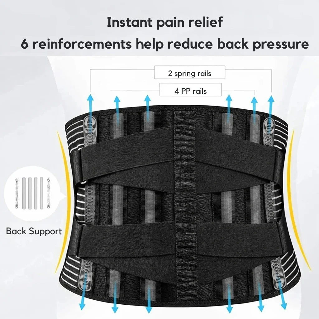 Back Brace for Posture with Lumbar Support and Adjustable Compression Straps - Image 5