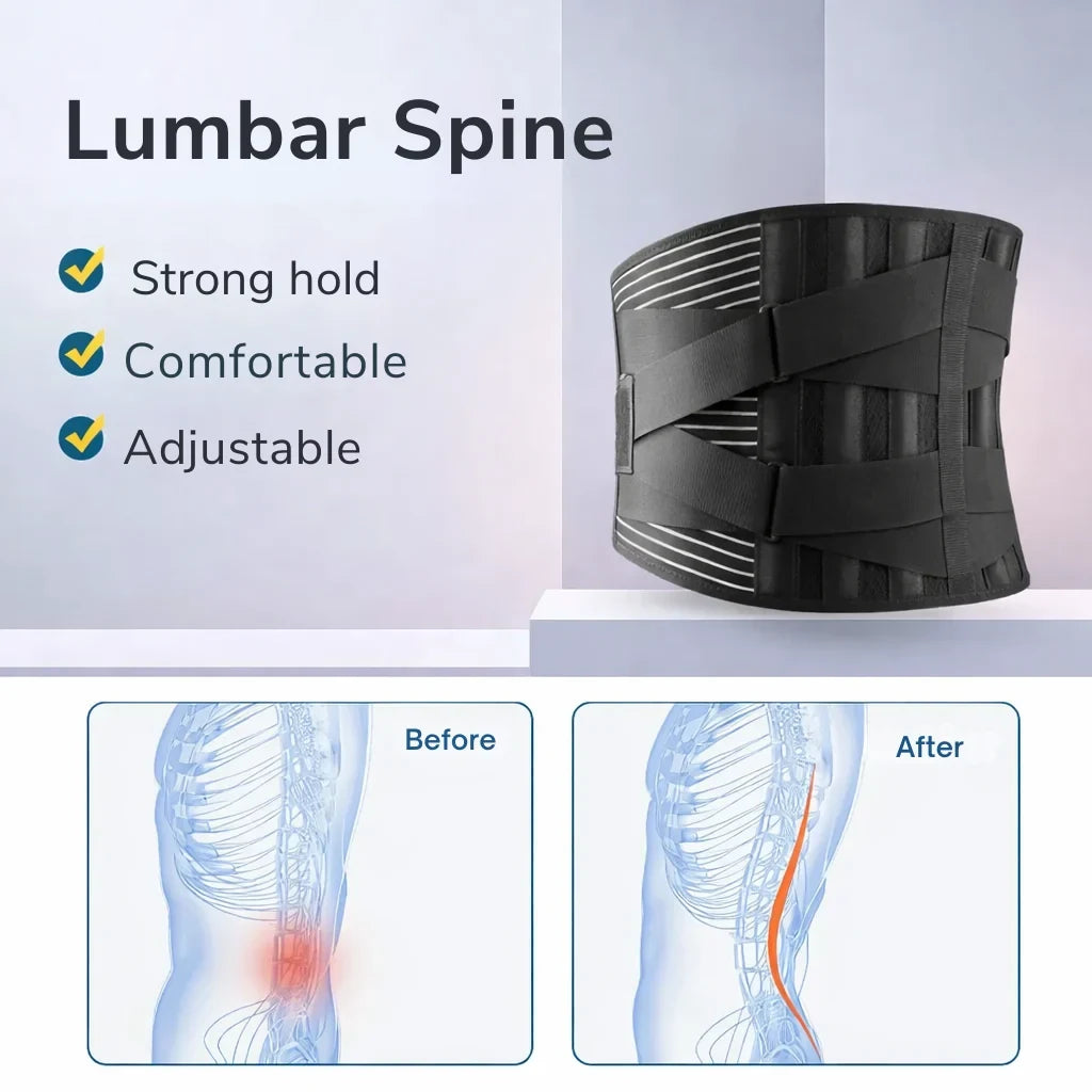 Back Brace for Posture with Lumbar Support and Adjustable Compression Straps - Image 6