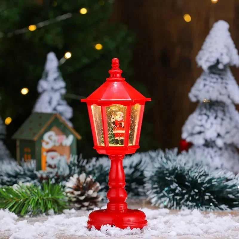 Battery Operated Musical Snow Globe Lantern with Swirling Glitter and LED Light - Image 6