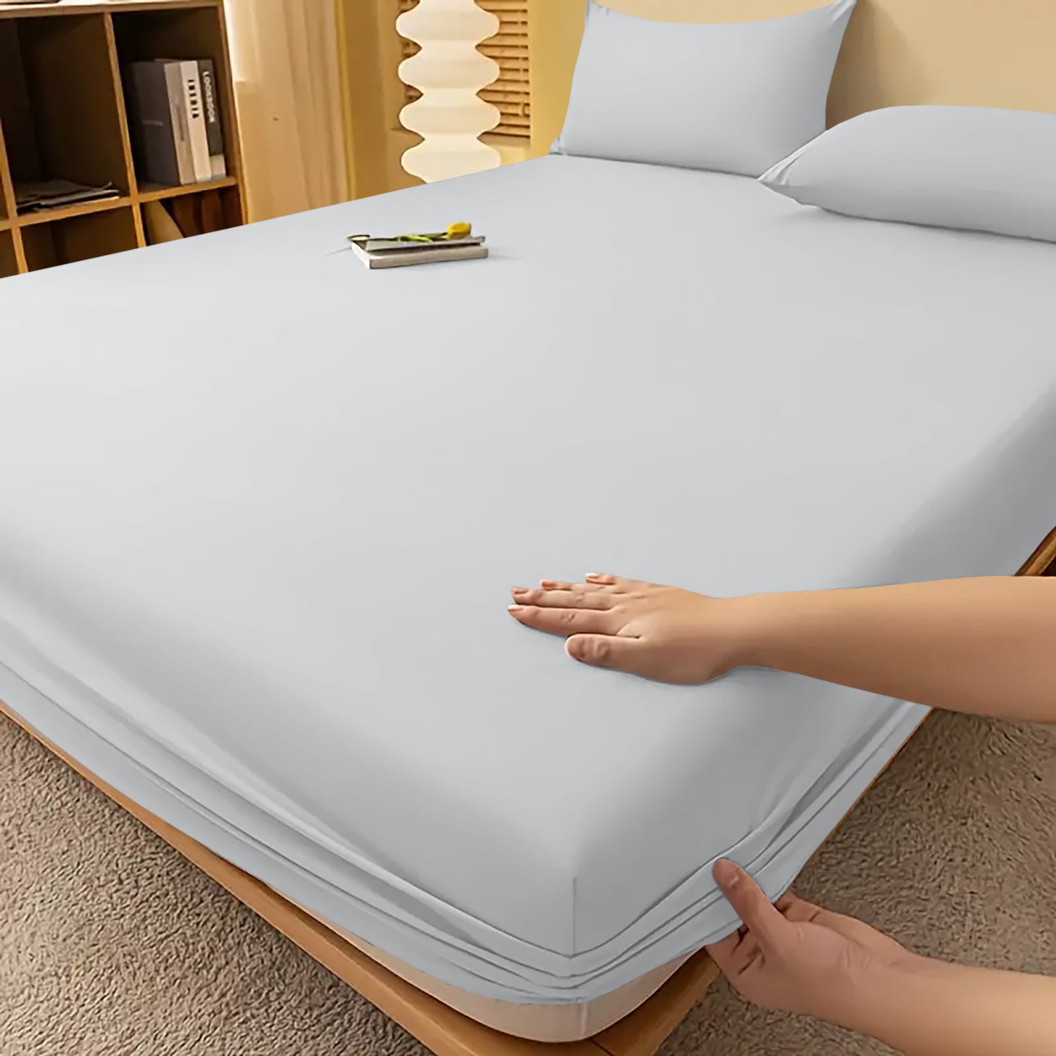 Fitted Sheet with Deep Corners Soft Wrinkle-Resistant