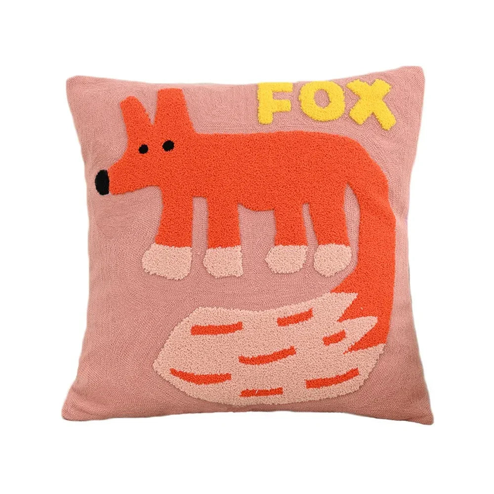 Fodera decorativa per cuscino con ricamo animale