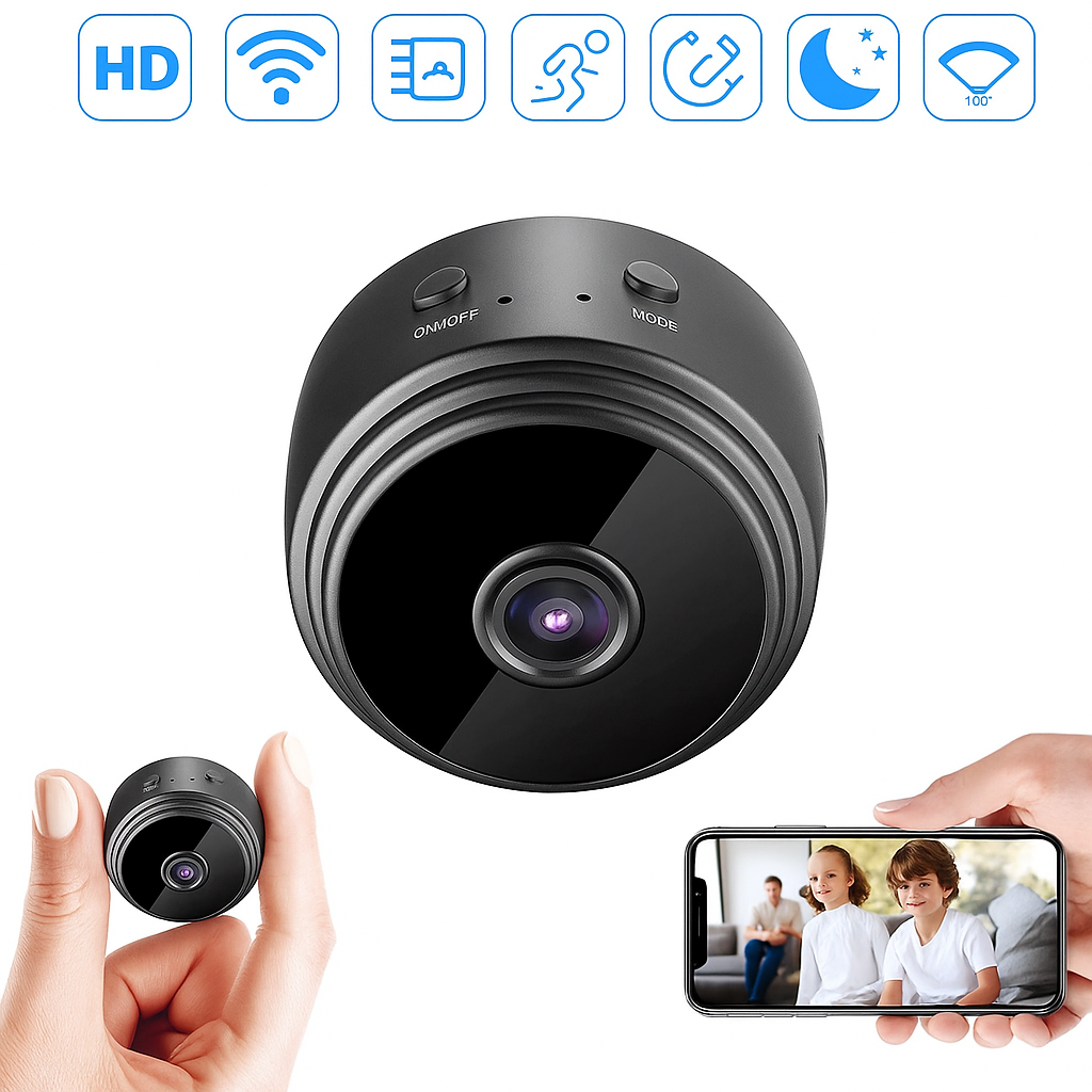 Inteligentna mini kamera WLAN z trybem nocnym