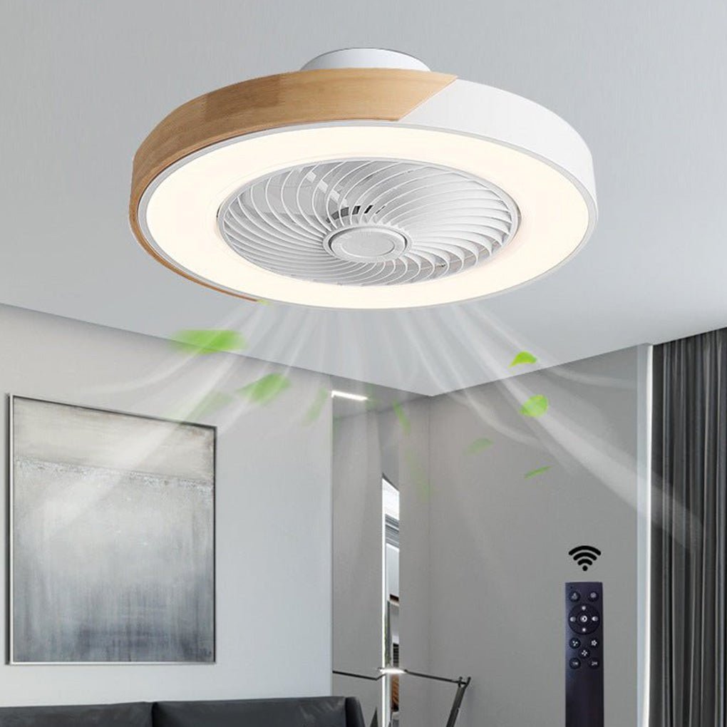 Elegancka lampa sufitowa LED z wentylatorem