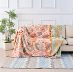 Coperta bohemien con motivo floreale adatta per pelli sensibili