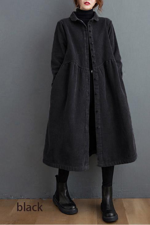 Cappotto da donna taglio ampio stile casual nero e verde medio