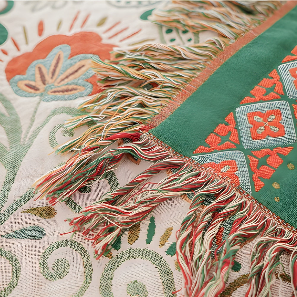 Coperta boho autunnale elegante e accogliente reversibile