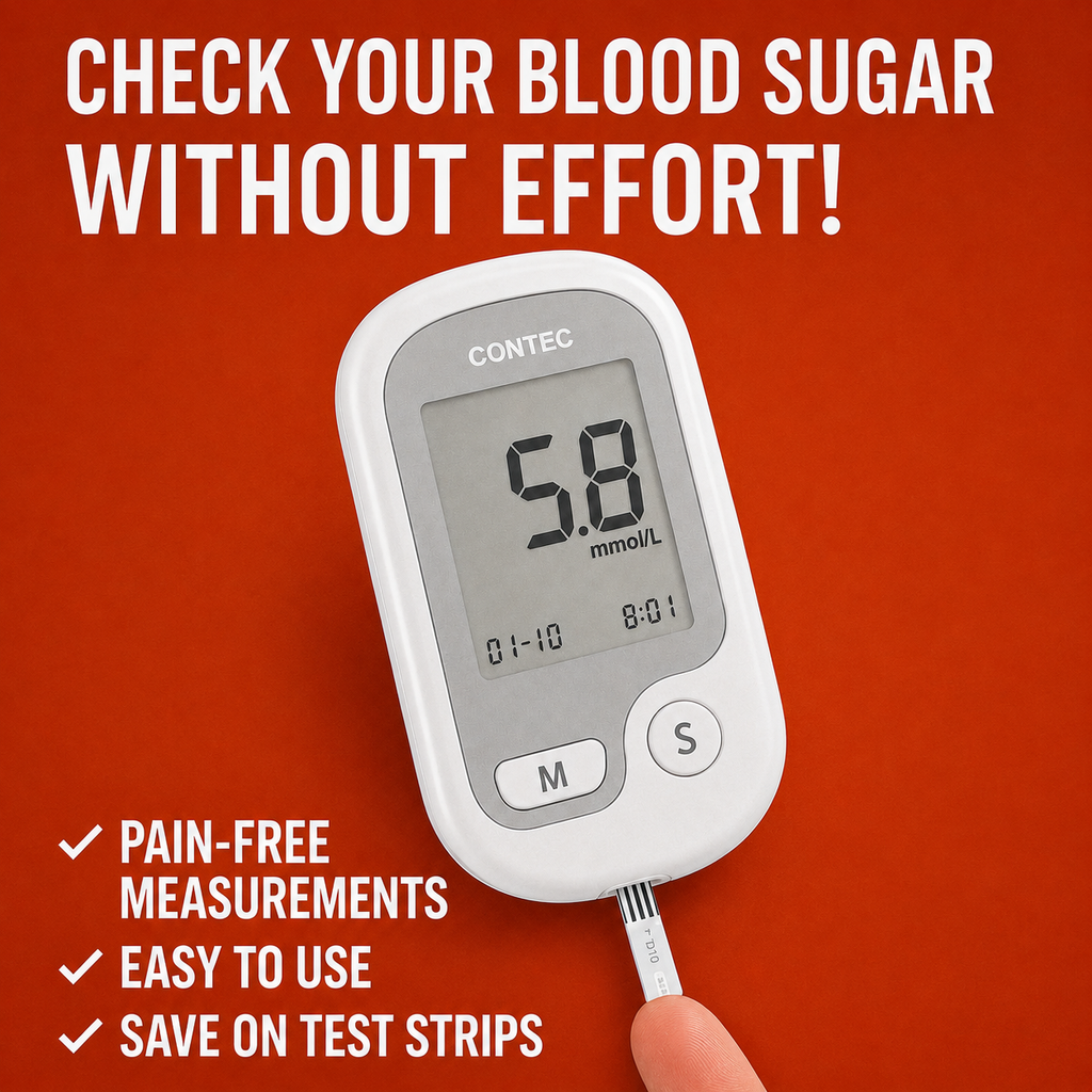 Blood Sugar Monitor with Fingertip Glucose Testing and Large Lcd Digital Display - Image 2