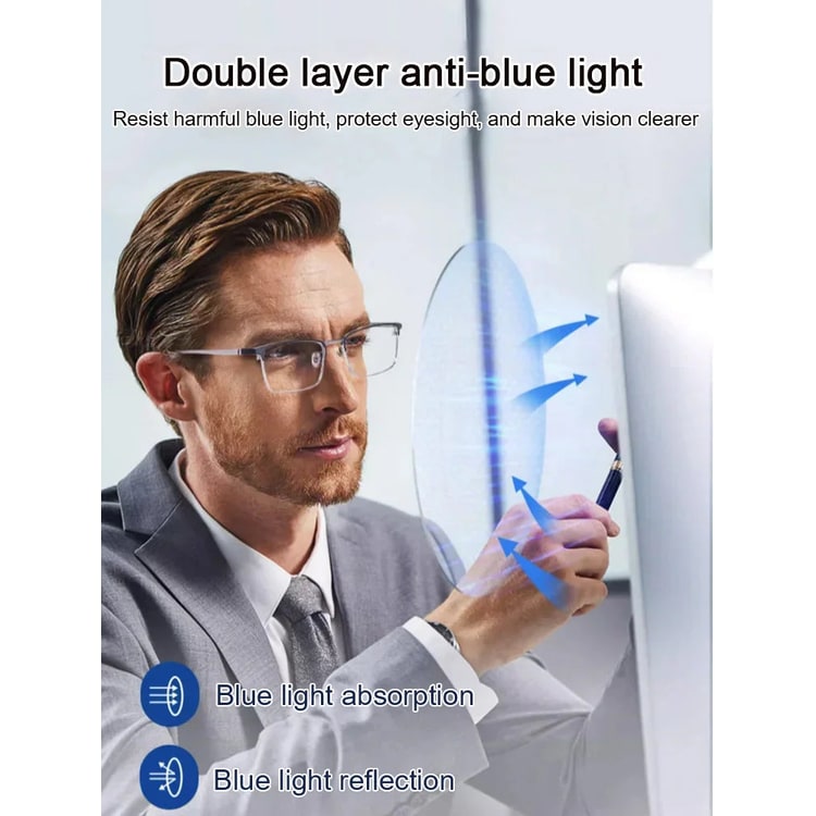 Blue Light Blocking Reading Glasses with Flexible Titanium Temples - Image 4