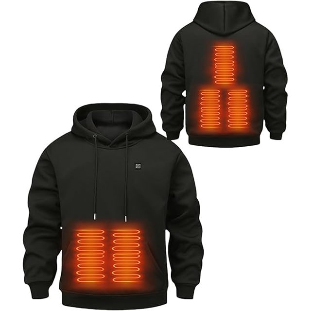 Bluza z Kapturem Podgrzewana Elektrycznie USB Regulacją Temperatury i Kieszeniami Kominiarką - Image 1