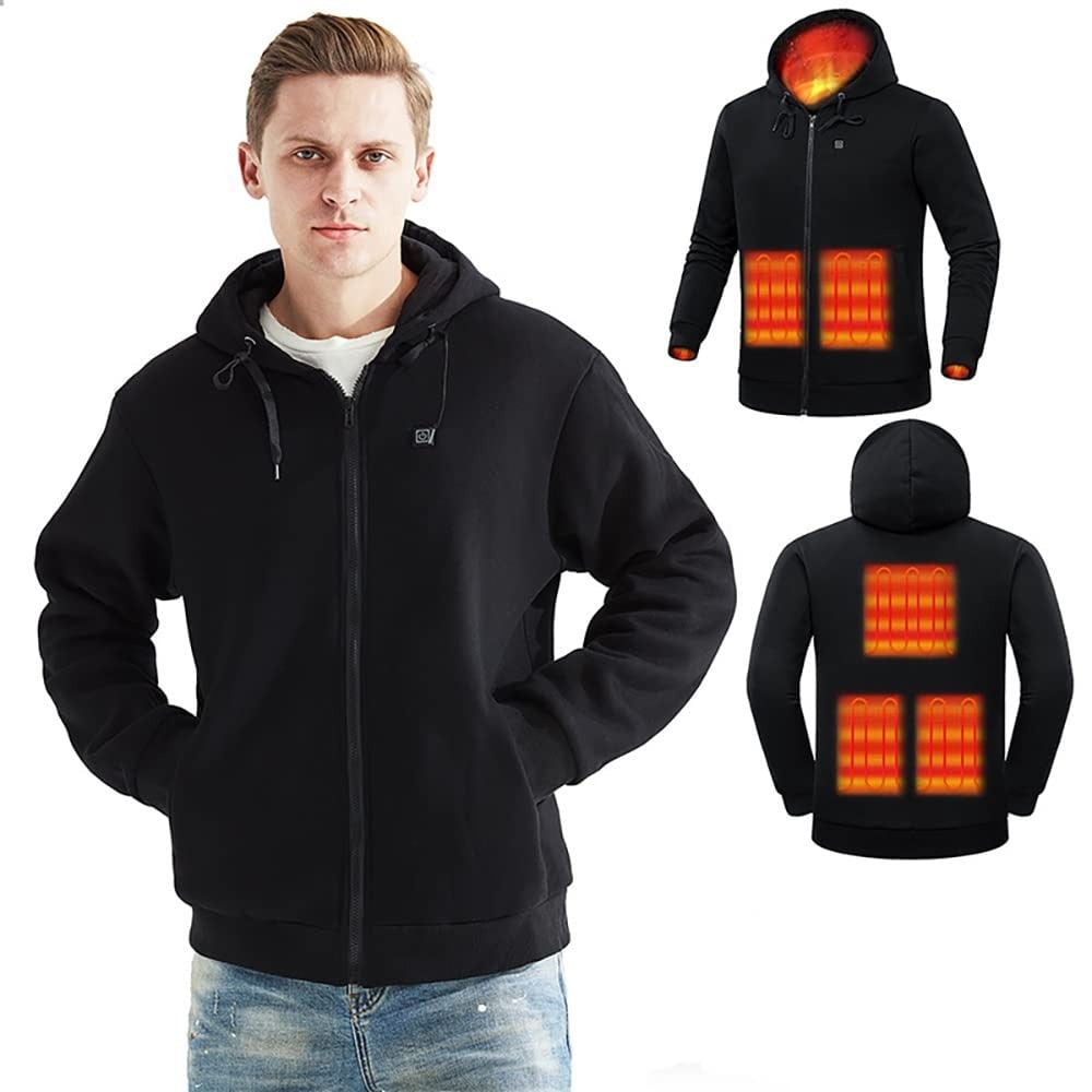 Bluza z Kapturem Podgrzewana Elektrycznie USB Regulacją Temperatury i Kieszeniami Kominiarką - Image 2