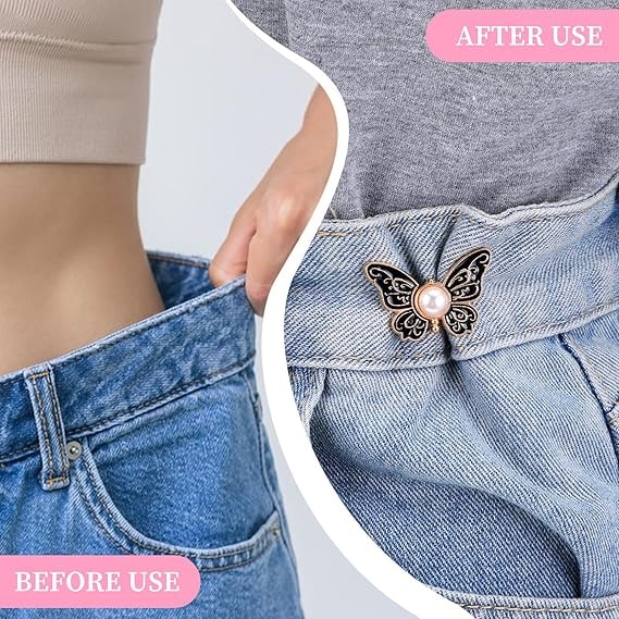 Butterfly Waist Tightener Clip with Faux Pearl and Adjustable Pin Back - Image 12