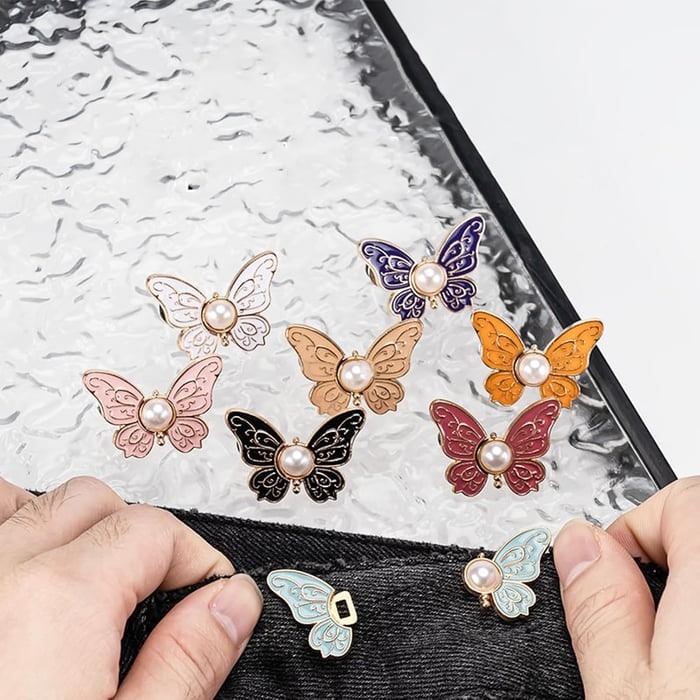 Butterfly Waist Tightener Clip with Faux Pearl and Adjustable Pin Back - Image 14