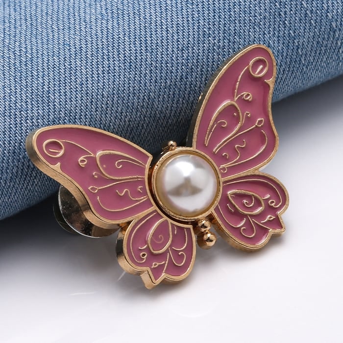 Butterfly Waist Tightener Clip with Faux Pearl and Adjustable Pin Back - Image 4
