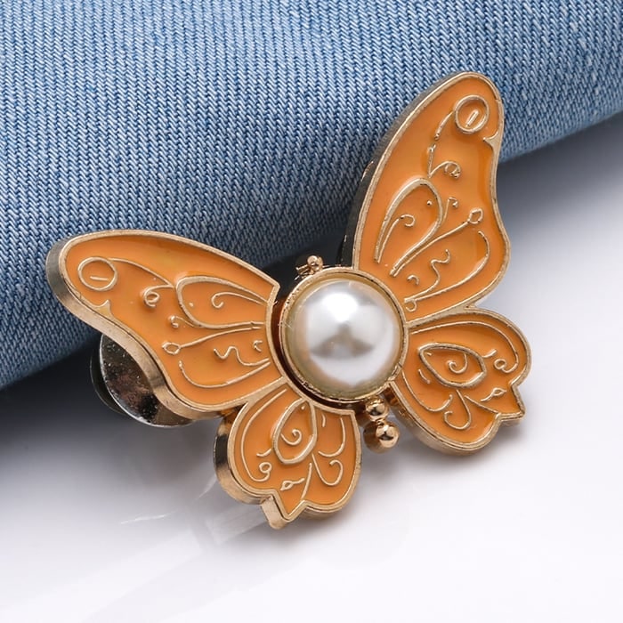 Butterfly Waist Tightener Clip with Faux Pearl and Adjustable Pin Back - Image 5