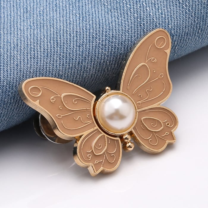 Butterfly Waist Tightener Clip with Faux Pearl and Adjustable Pin Back - Image 6