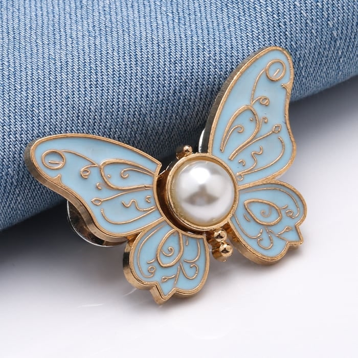 Butterfly Waist Tightener Clip with Faux Pearl and Adjustable Pin Back - Image 7