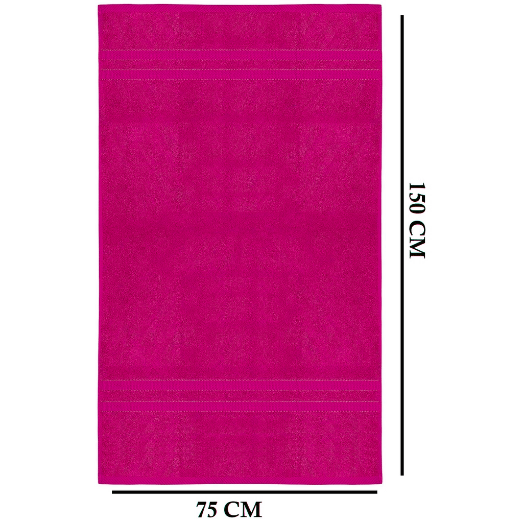 Zestaw 4 Powiększonych Ręczników Kąpielowych 75 × 150 cm Chłonnych