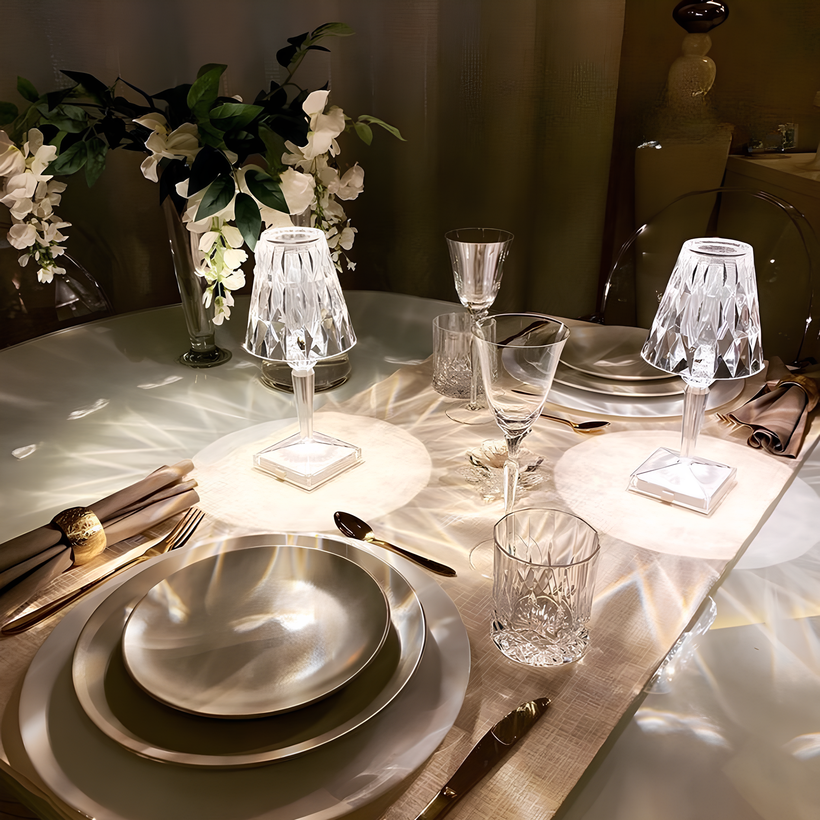 Crystal style table lamp with touch control elegant light wall light