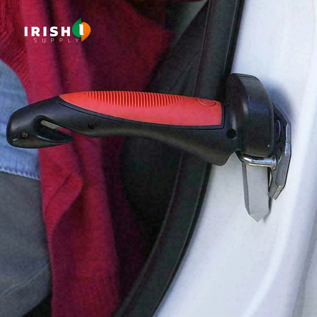 Car Assist Handle with Grab Bar and Emergency Window Breaker Seatbelt Cutter - Image 4