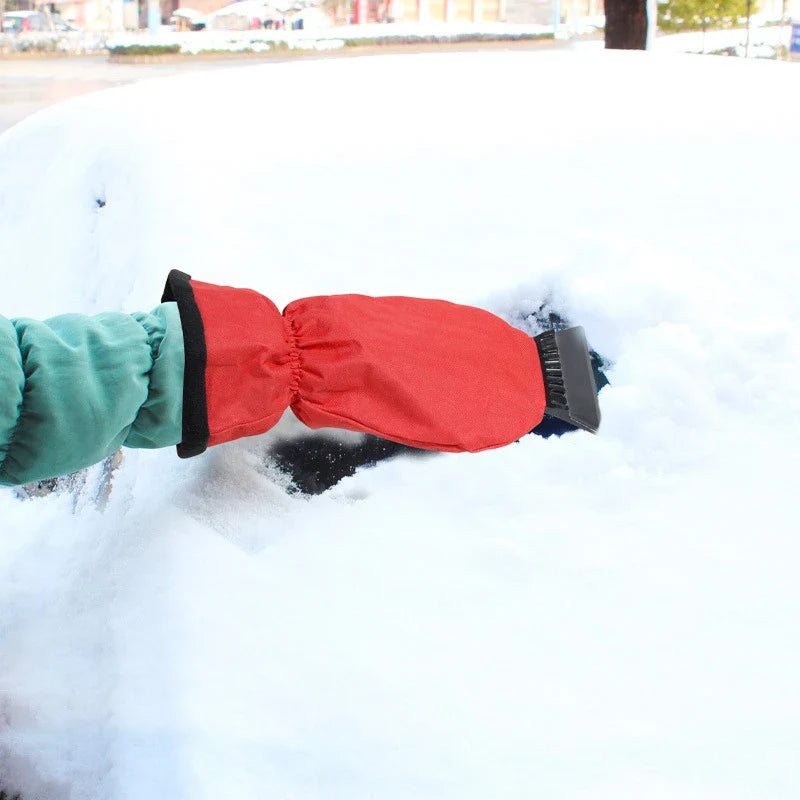 Car Ice Scraper Mitt with Fleece Lining and Windshield Snow Removal Tool - Image 1
