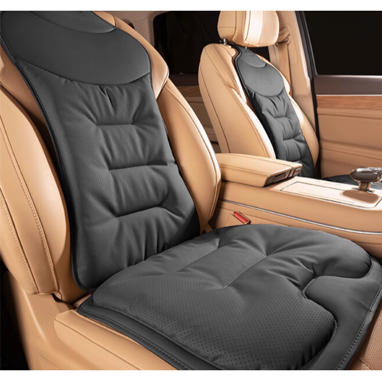 Car Seat Cushion with Lumbar Support and Ergonomic Padded Faux Leather Back - Image 1