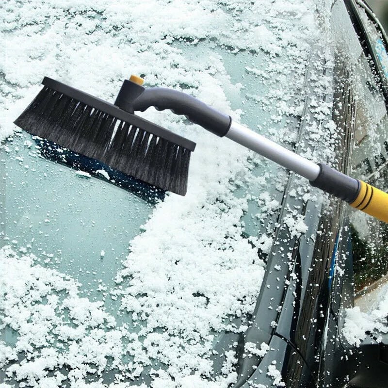 Car Snow Brush with Ice Scraper and Rotating Head Extendable Telescopic Pole - Image 1