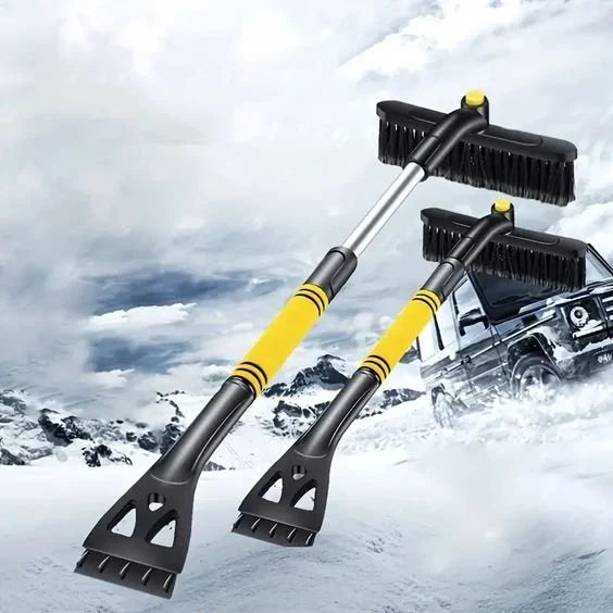 Car Snow Brush with Ice Scraper and Rotating Head Extendable Telescopic Pole - Image 2