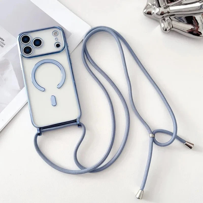 Cordino regolabile per custodia telefono con MagSafe trasparente per iPhone