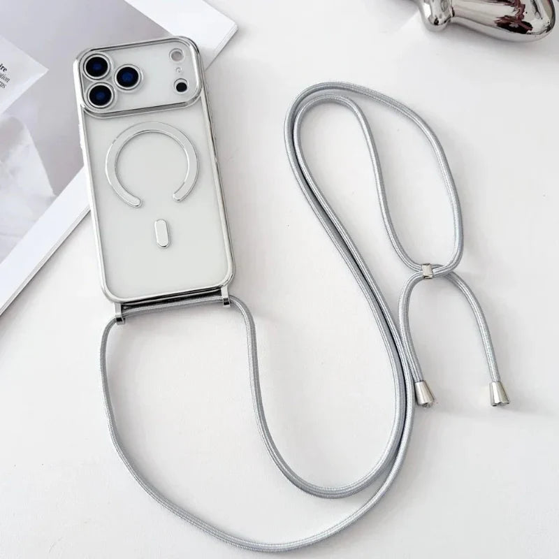 Cordino regolabile per custodia telefono con MagSafe trasparente per iPhone