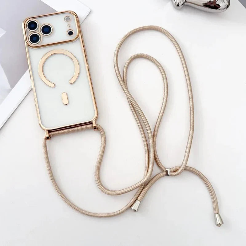 Cordino regolabile per custodia telefono con MagSafe trasparente per iPhone