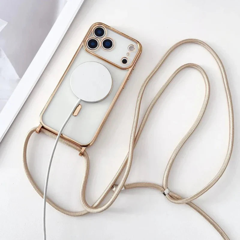 Cordino regolabile per custodia telefono con MagSafe trasparente per iPhone