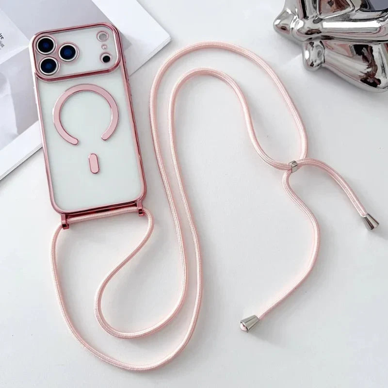 Cordino regolabile per custodia telefono con MagSafe trasparente per iPhone