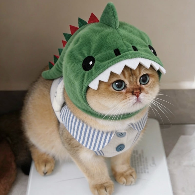 Cat Hat Hooded with Dinosaur Design Interactive Toy Options - Image 2