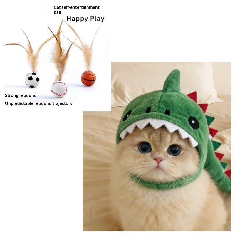 Cat Hat Hooded with Dinosaur Design Interactive Toy Options - Image 9
