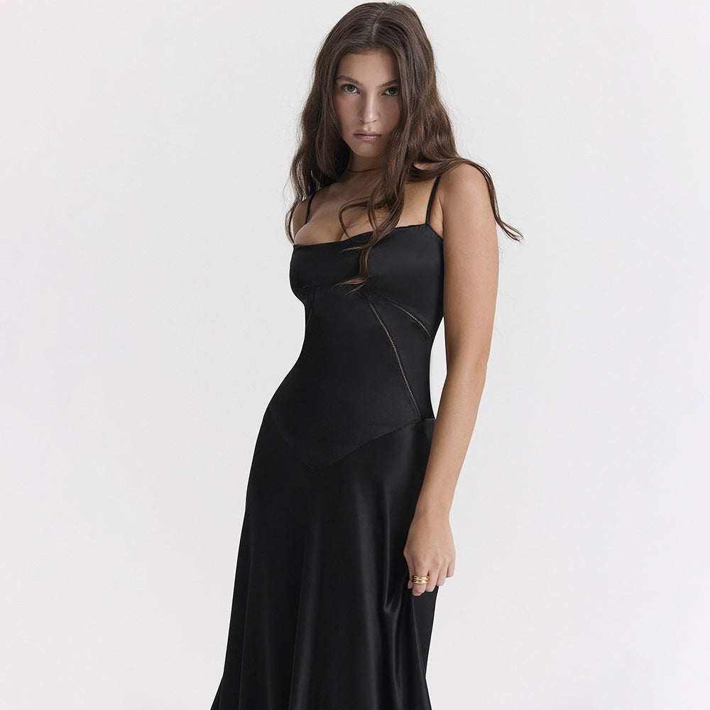 Robe maxi dos nu style corset pour soirée femme