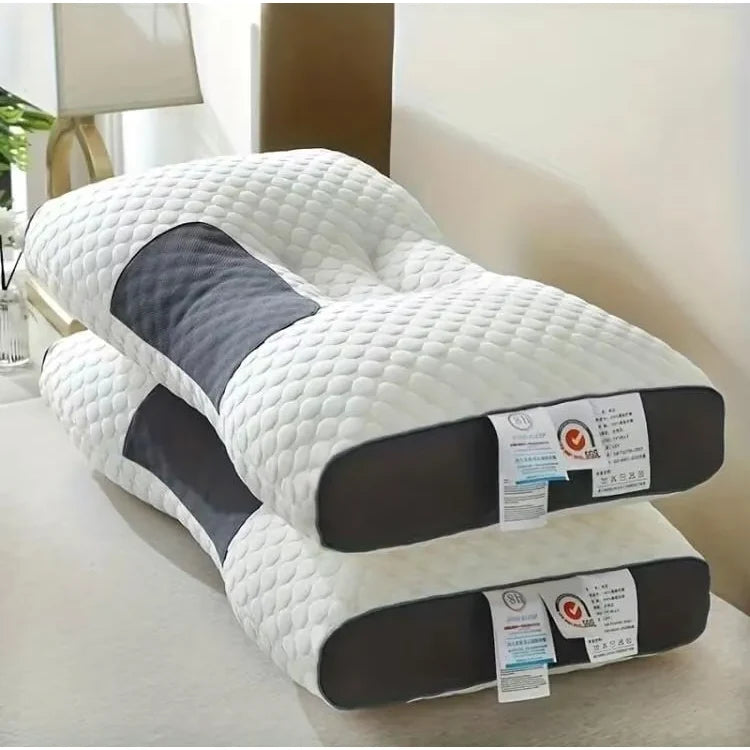 Cervical Support Pillow with Ergonomic Contour and Orthopedic Neck Relief Knitted Breathable Cover - Image 3