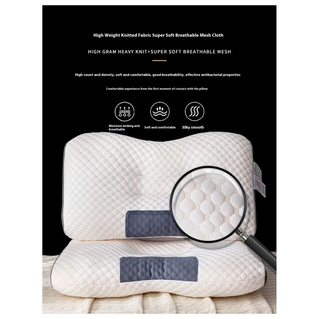 Cervical Support Pillow with Ergonomic Contour and Orthopedic Neck Relief Knitted Breathable Cover - Image 5