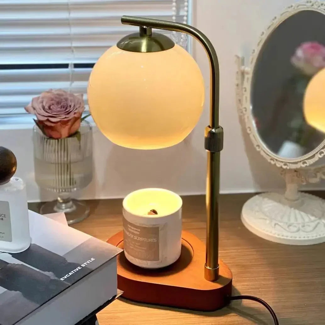 Lampe de table moderne avec chauffage de bougie lumière d'ambiance douce