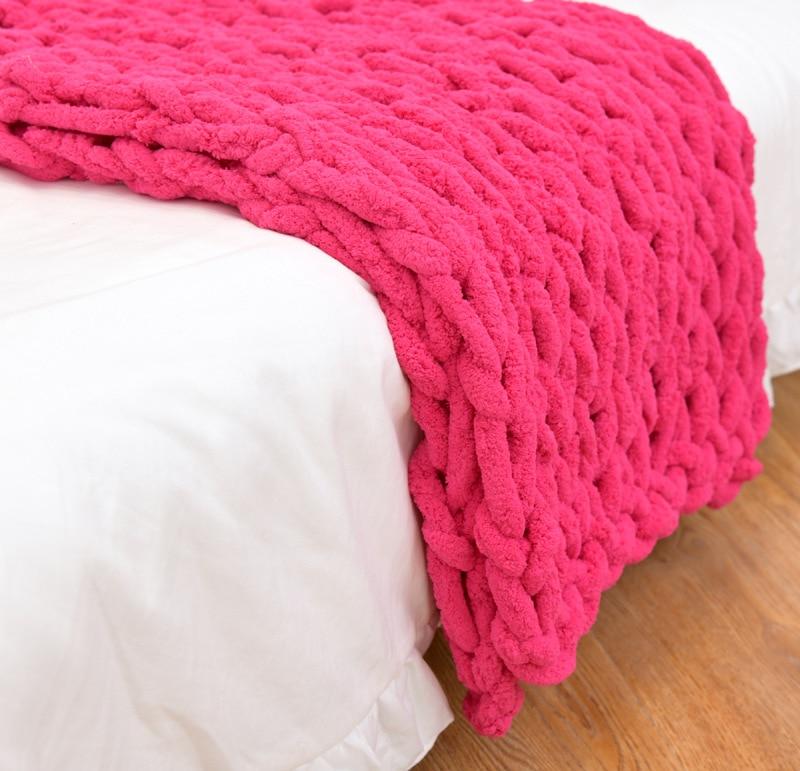 Plaid tissé épais et doux pour canapé et lit