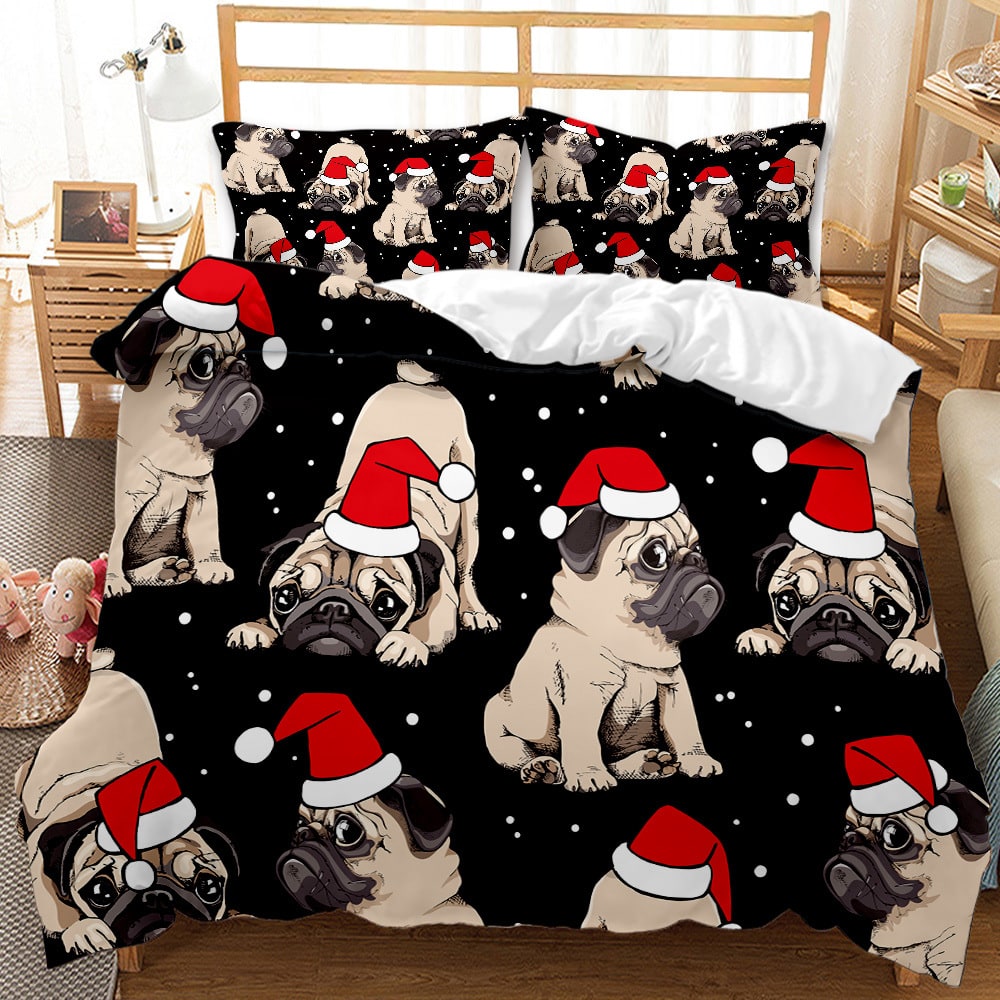 Christmas Bedding Set with Duvet Cover and Pillowcases Digital Print Design - Image 2