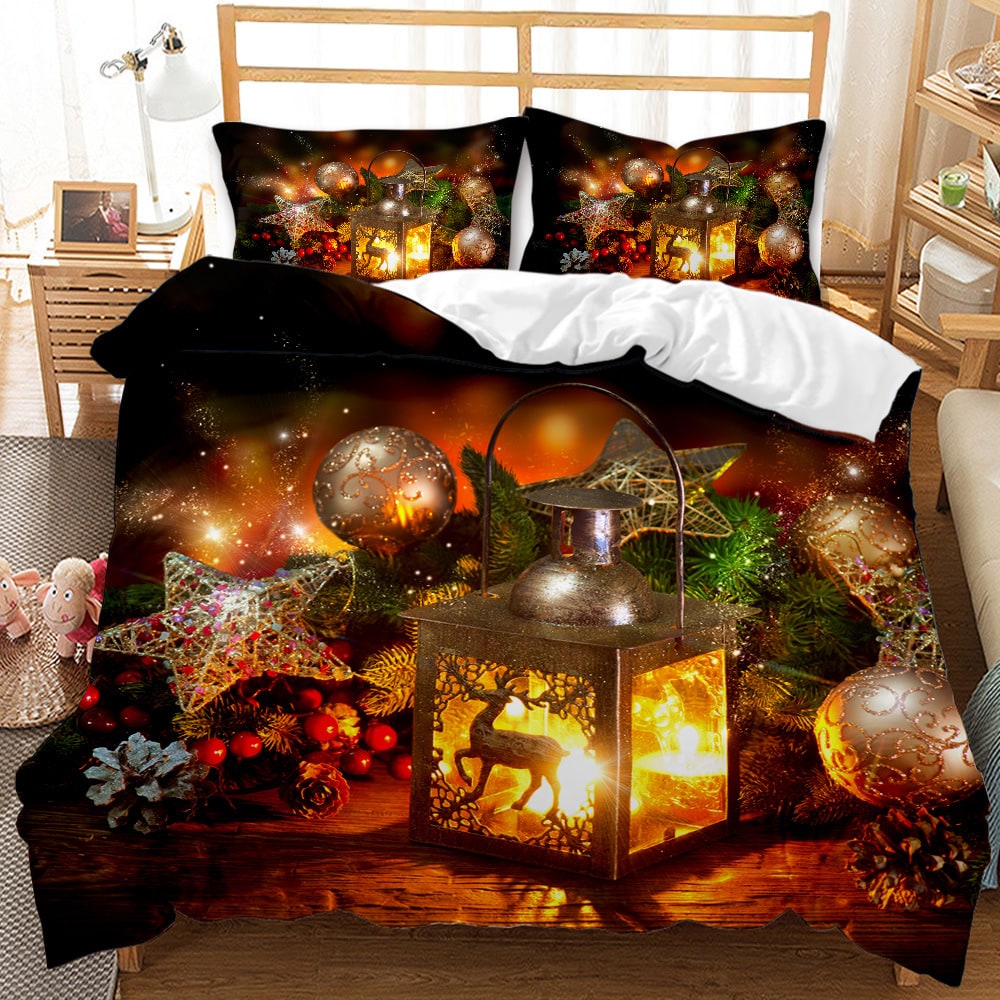 Christmas Bedding Set with Duvet Cover and Pillowcases Digital Print Design - Image 6