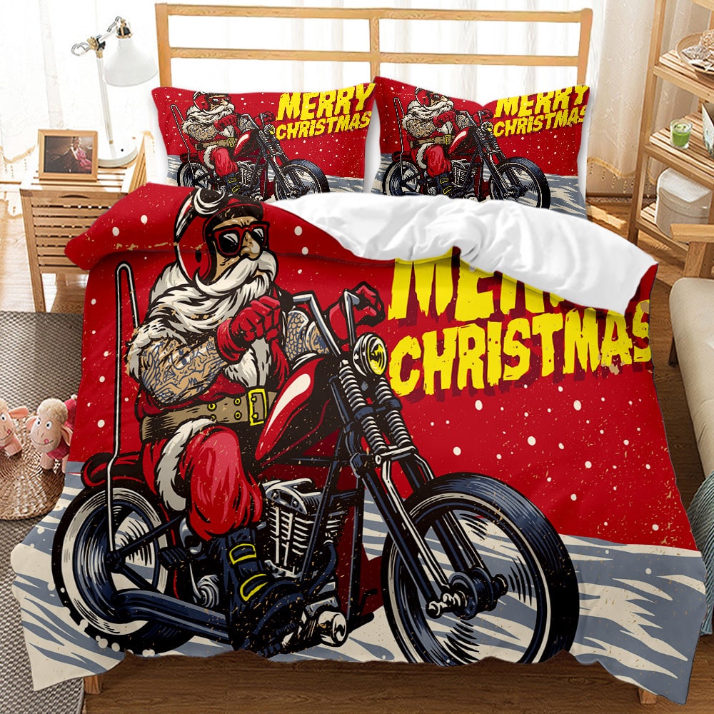 Christmas Bedding Set with Duvet Cover and Pillowcases Digital Print Design - Image 9
