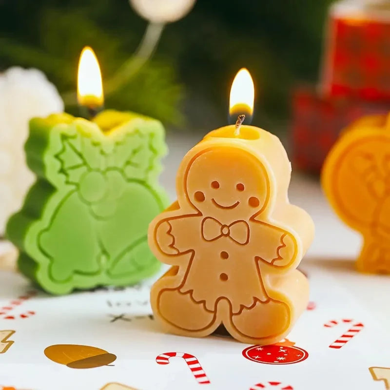 Christmas Candle for Home with Decorative Shaped Designs Set of 4 Festive Scented in Gift Box - Image 1