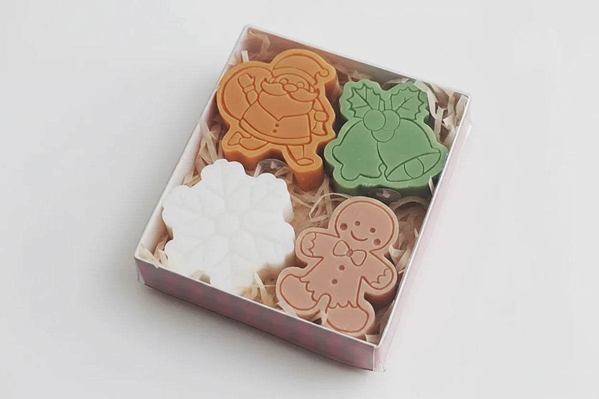Christmas Candle for Home with Decorative Shaped Designs Set of 4 Festive Scented in Gift Box - Image 3