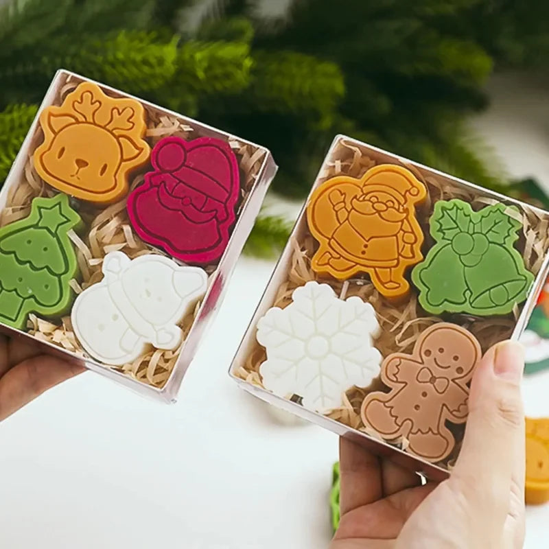 Christmas Candle for Home with Decorative Shaped Designs Set of 4 Festive Scented in Gift Box - Image 4