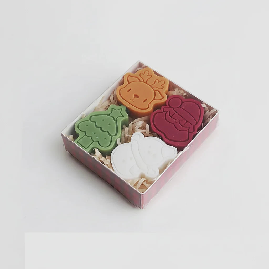 Christmas Candle for Home with Decorative Shaped Designs Set of 4 Festive Scented in Gift Box - Image 5