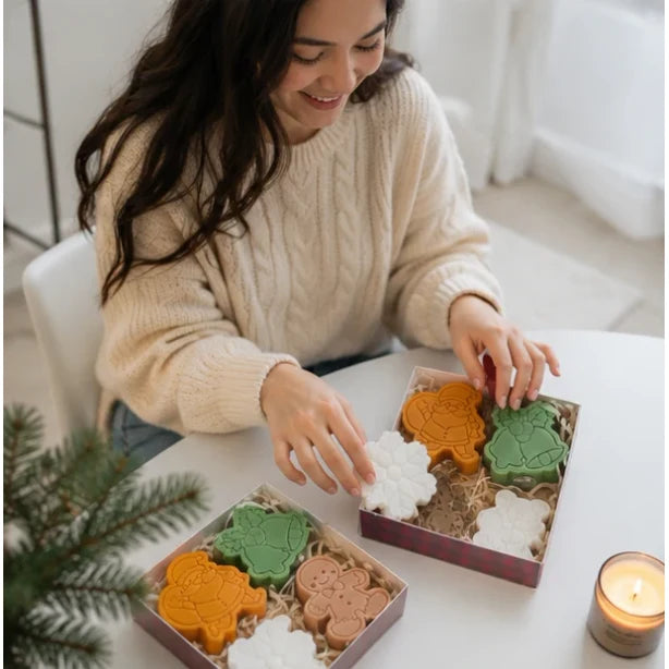 Christmas Candle for Home with Decorative Shaped Designs Set of 4 Festive Scented in Gift Box - Image 9
