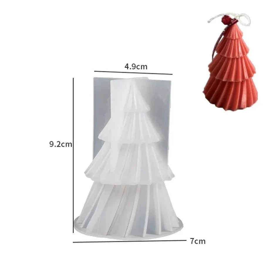 Christmas Candle Mold 3D Silicone Tree with Flexible Design for Soap Making - Image 3