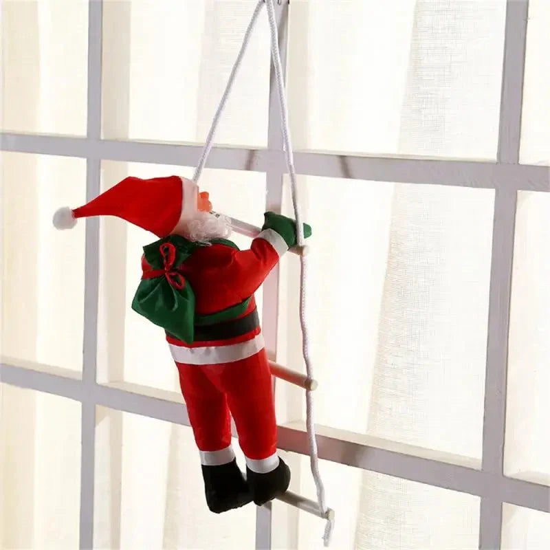 Christmas Decoration Climbing Santa with Rope Ladder and Fabric Suit for Indoor Holiday Decor - Image 2