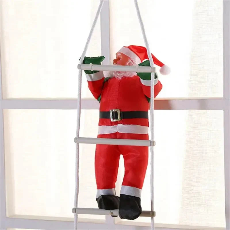 Christmas Decoration Climbing Santa with Rope Ladder and Fabric Suit for Indoor Holiday Decor - Image 3